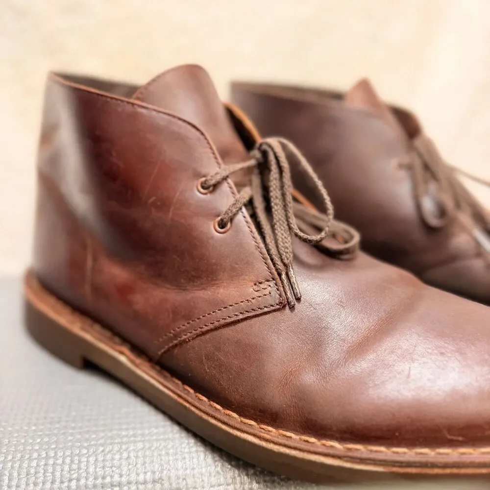 Clarks Brown Leather Desert Chukka‎ Boots Men’s Size 13 Lace Up Casual Shoes